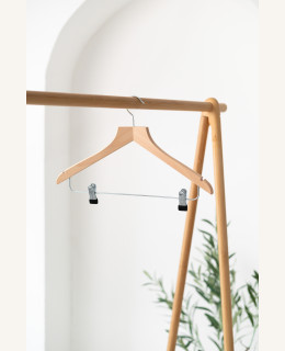 Luxusní dřevěné ramínko LUX-klips – na saka, kabáty, kalhoty i sukně (44 cm)