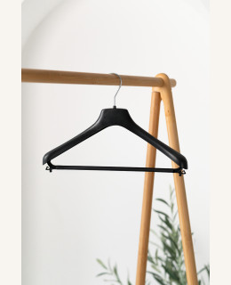 Plastové ramínko LUX s příčkou a háčky – na saka, kalhoty a sukně (36–50 cm)